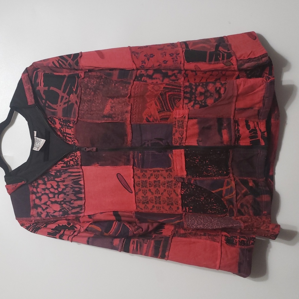 Parsley &‎ Sage Patchwork Art-To-Wear Hooded Jacket